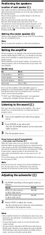 Preview for 4 page of Sony SA-VS500H User Manual