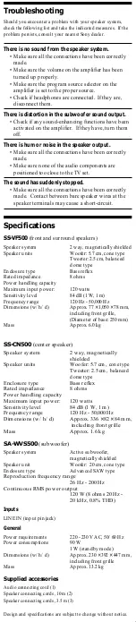 Preview for 5 page of Sony SA-VS500H User Manual