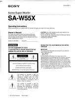 Sony SA-W55X Operating Instructions Manual preview