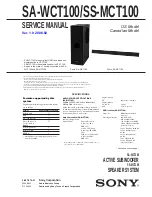 Предварительный просмотр 1 страницы Sony SA-WCT100 Service Manual