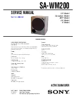 Preview for 1 page of Sony SA-WM200 Service Manual