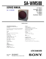 Sony SA-WM500 Service Manual preview