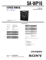 Предварительный просмотр 1 страницы Sony SA-WP16 Service Manual