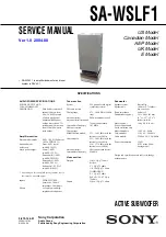 Preview for 1 page of Sony SA-WSLF1 Service Manual