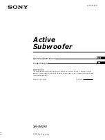 Preview for 1 page of Sony SA-WX90 Operating Instructions Manual