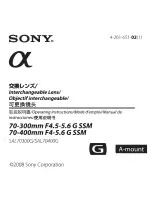 Sony SAL-70300G Operating Instructions Manual preview