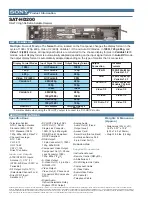 Preview for 2 page of Sony SAT-HD200 - Directv High Definition Satellite Receiver Specifications