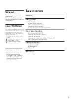 Preview for 3 page of Sony SAVA-57 Operating Instructions Manual