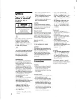 Preview for 2 page of Sony SAVA-59 Operating Instructions Manual