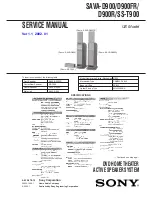 Preview for 1 page of Sony SAVA-D900 Service Manual