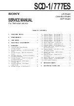 Предварительный просмотр 1 страницы Sony SCD-1/777ES Service Manual