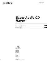 Предварительный просмотр 1 страницы Sony SCD-1 - Super Audio Cd Player Operating Instructions Manual