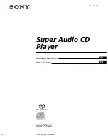 Sony SCD-777ES - Es Super Audio Cd Player Operating Instructions Manual preview