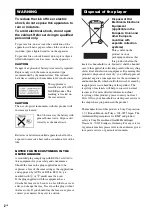 Предварительный просмотр 2 страницы Sony SCD-X501ES Operating Instructions Manual