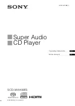 Sony SCD-XA5400ES - Es Super Audio Cd Player Operating Instructions Manual preview