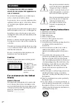 Preview for 2 page of Sony SCD-XA5400ES - Es Super Audio Cd Player Operating Instructions Manual