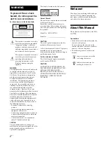 Preview for 2 page of Sony SCD-XA777ES  / Mode d’emploi Operating Instructions Manual