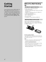 Предварительный просмотр 4 страницы Sony SCD-XA9000ES - Es Super Audio Cd Player Operating Instructions Manual