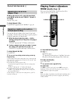 Предварительный просмотр 22 страницы Sony SCD-XA9000ES - Es Super Audio Cd Player Operating Instructions Manual