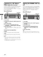 Предварительный просмотр 24 страницы Sony SCD-XA9000ES - Es Super Audio Cd Player Operating Instructions Manual