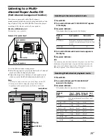 Предварительный просмотр 25 страницы Sony SCD-XA9000ES - Es Super Audio Cd Player Operating Instructions Manual