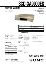 Sony SCD-XA9000ES - Es Super Audio Cd Player Service Manual preview