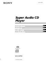 Предварительный просмотр 1 страницы Sony SCD-XB790 Operating Instructions Manual