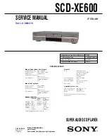 Sony SCD-XE600 Service Manual preview
