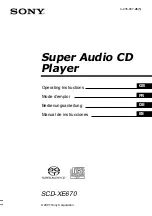 Предварительный просмотр 1 страницы Sony SCD-XE670 - Single Disc Sacd/cd Player Operating Instructions Manual