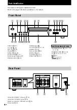 Предварительный просмотр 4 страницы Sony SCD-XE670 - Single Disc Sacd/cd Player Operating Instructions Manual