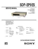 Preview for 1 page of Sony SDP-EP9ES Service Manual