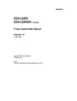 Sony SDX-1100V Series User Manual preview