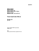 Preview for 1 page of Sony SDX-500C Product Specifications Manual