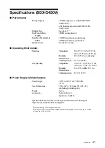 Preview for 27 page of Sony SDX-D250V Operator'S Manual