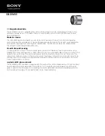 Sony SEL-30M35 Specification Sheet preview