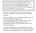 Предварительный просмотр 4 страницы Sony SEL1224G User Manual