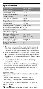 Preview for 6 page of Sony SEL1224G User Manual