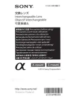 Preview for 3 page of Sony SEL90M28G Operating Instructions Manual