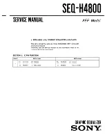 Предварительный просмотр 1 страницы Sony SEQ-H4800 Service Manual