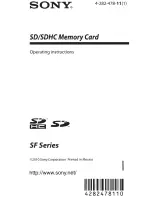 Sony SF Series Operating Instructions preview