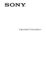 Preview for 1 page of Sony SGP311U1/B Important Information Manual