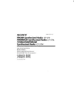 Sony Shower Mate ICF-S79 Operating Instructions Manual preview