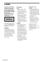 Preview for 2 page of Sony SHOWVIEW SLV-D910 Operating Instructions Manual