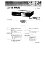 Preview for 1 page of Sony SL-HF950 Service Manual