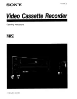 Sony SLV-373UC - Video Cassette Recorder Operating Instructions Manual preview