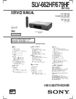 Preview for 1 page of Sony SLV-662HF Operating Instructions (SLV-662HF / 679HF / 679HF PX VCR) Service Manual