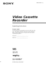 Preview for 1 page of Sony SLV-688HF - Video Cassette Recorder Operating Instruction