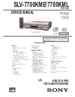 Sony SLV-7700KME Service Manual preview