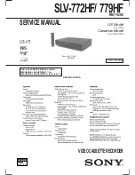 Sony SLV-772HF - Video Cassette Recorder Service Manual preview