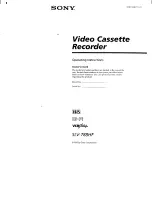 Sony SLV-788HF - Video Cassette Recorder Operating Instructions Manual preview